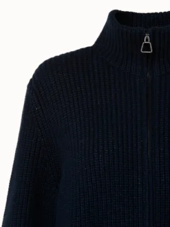 AKRIS Cashmere Cotton Sequins Zip Cardigan -AKRIS Sales Store 647942