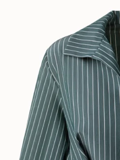 AKRIS Silk Crepe Stripes Shirt Dress -AKRIS Sales Store 648204