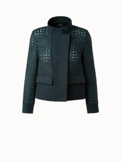 AKRIS Wool Open Grid Embroidery Jacket -AKRIS Sales Store 648653