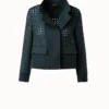 AKRIS Wool Open Grid Embroidery Jacket