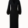 AKRIS Wool Lurex Double Face Knit Sleeve Dress