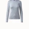 AKRIS Cotton Silk Ribbed Jersey Top