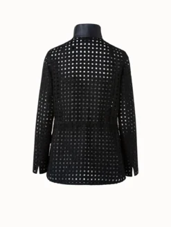 AKRIS Girta Open Grid Embroidery Safari Jacket -AKRIS Sales Store 649010