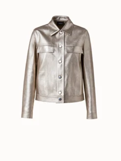 AKRIS Pearlized Nappa Leather Jacket -AKRIS Sales Store 649025