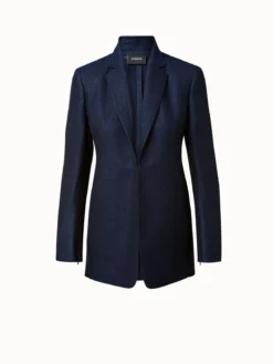 AKRIS Long Jacket In Wool Lurex