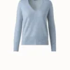 AKRIS Cashmere V-Neck Knit Pullover