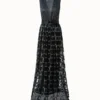 AKRIS Mixed Trapezoid Embroidery Gown