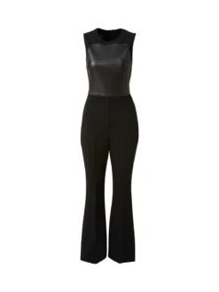 AKRIS Sleeveless Wool Double-Face Jumpsuit With Apron Bodice Inset