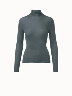 AKRIS Cashmere Silk Fine Rib Mockneck