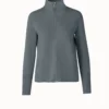 AKRIS Cashmere Silk Knit Zip Cardigan