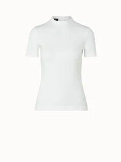 AKRIS Cotton Ribbed Jersey Top