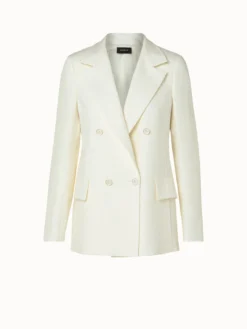 AKRIS Linen Wool Crêpe Double-Face Double-Breasted Jacket