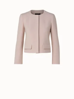 AKRIS Wool Double Face Stretch Jacket With Hook Closure