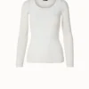 AKRIS Two In One Semi-Transparent Layered Knit Top With Scoop Neck
