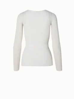 AKRIS Two In One Semi-Transparent Layered Knit Top With Scoop Neck -AKRIS Sales Store 669464