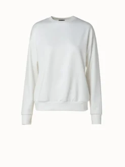 AKRIS Viscose Stretch Jersey Crew Neck Pullover