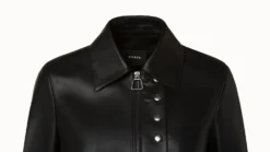 AKRIS Lamb Leather Jacket With Shirt Collar And Button Detail -AKRIS Sales Store 670419 scaled