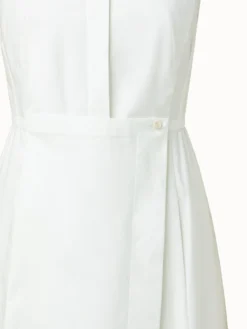 AKRIS Cotton Stretch Poplin Sleeveless Shirt Dress With Apron Detail -AKRIS Sales Store 670581