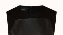 AKRIS Long Cotton Twill Dress With Leather Apron Bodice -AKRIS Sales Store 670595 scaled