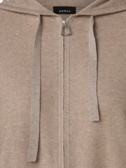 AKRIS Linen Blend Short Hoodie With Fine Sequins -AKRIS Sales Store 670713