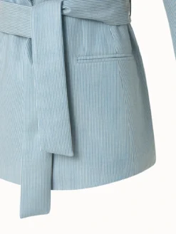 AKRIS Striped Cashmere Silk Faux Double-Breasted Jacket -AKRIS Sales Store 670733