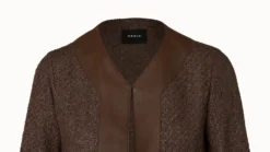 AKRIS Wool Blend Structured Tweed Jacket With Leather Trim -AKRIS Sales Store 670834 scaled
