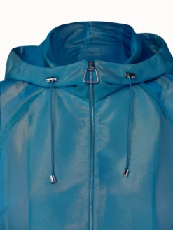 AKRIS Silk Techno Iridescent Organza Voluminous Blouson Jacket -AKRIS Sales Store 673559