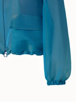 AKRIS Silk Techno Iridescent Organza Voluminous Blouson Jacket -AKRIS Sales Store 673560