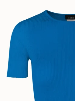 AKRIS Silk Cotton Rib Short Sleeve Pullover -AKRIS Sales Store 673909