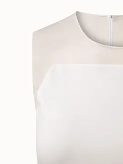 AKRIS Cotton Jersey Top With Tulle Shoulder -AKRIS Sales Store 683577