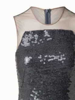 AKRIS Sequins Apron Bodice Inset Midi Dress -AKRIS Sales Store 683888