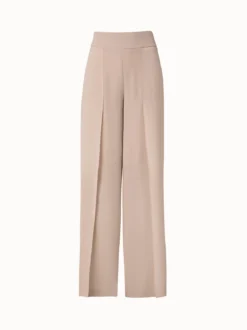 AKRIS Silk Georgette Wide Leg Pants With Front Leg Slits