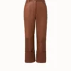 AKRIS Lamb Nappa Leather High Waist Wide Leg Pants