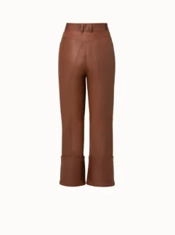 AKRIS Lamb Nappa Leather High Waist Wide Leg Pants -AKRIS Sales Store 684593