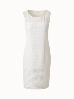 AKRIS Cotton Broderie Anglaise Patchwork Sheath Dress