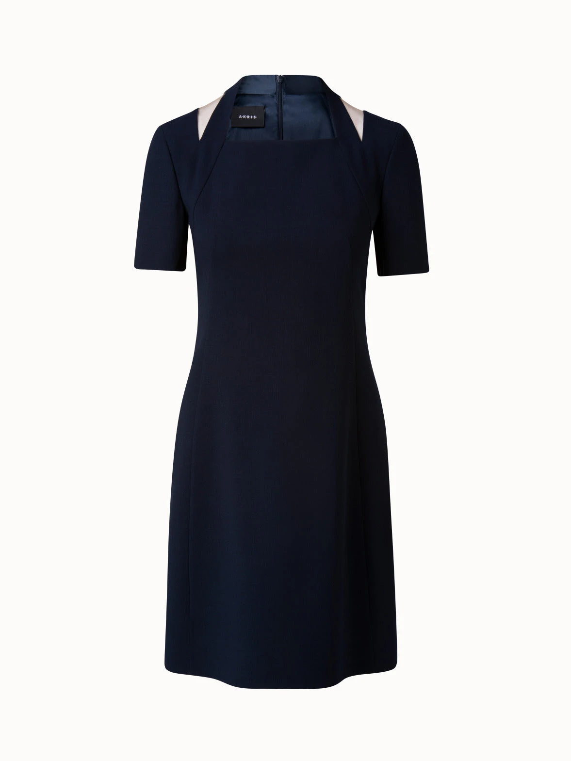AKRIS Wool Double-Face Apron Sheath Dress