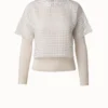 AKRIS Silk Cotton Rib Knit Pullover And Embroidery Top Set