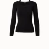 AKRIS Knit Pullover With Trapezoid Neckline