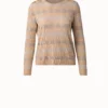 AKRIS Silk Knit Pullover In Trapezoid Jacquard