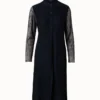 AKRIS Silk Cotton Structured Lines Knit Coat