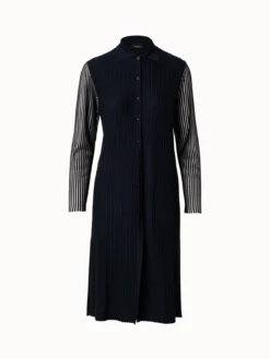 AKRIS Silk Cotton Structured Lines Knit Coat