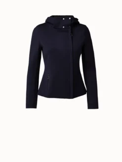 AKRIS Viscose Stretch Jersey Moto Jacket