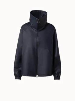 AKRIS Lamb Nappa Leather Blouson Jacket