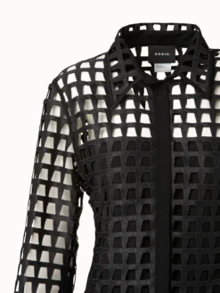 AKRIS Trapezoid Grid Embroidery Tunic Dress -AKRIS Sales Store 686696