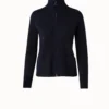 AKRIS Cashmere Piqué Knit Zip Cardigan