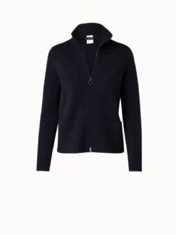 AKRIS Cashmere Piqué Knit Zip Cardigan -AKRIS Sales Store 690703