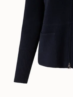 AKRIS Cashmere Piqué Knit Zip Cardigan -AKRIS Sales Store 690747