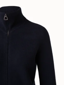 AKRIS Cashmere Piqué Knit Zip Cardigan -AKRIS Sales Store 690748