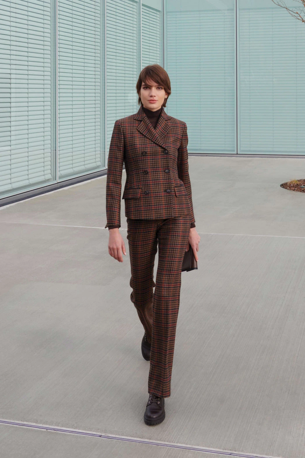 AKRIS Checked Wool Bootcut Pants 2 AKRIS Checked Wool Bootcut Pants - Image 2