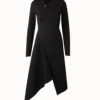 AKRIS Techno Neoprene Asymmetrical Midi Dress